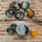 8-Piece Stainless Steel Camping Cookware System for Outdoor Cooking & Boiling – gallery image 2