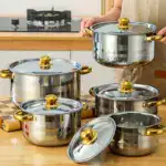 5-Piece Stainless Steel Cookware Set for Cooking on Stovetop Surfaces – gallery image 3