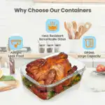 2-pack Large Glass Food Storage Containers for Meal Prep & Food Storage with Snap Lid Design – gallery image 8