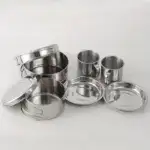 8-Piece Stainless Steel Camping Cookware System for Outdoor Cooking & Boiling – gallery image 8
