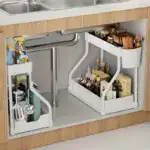 2pcs Under Sink Organizer for Sliding Storage Access with Pull-Out Shelf Design – main image