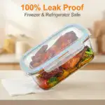 2-pack Large Glass Food Storage Containers for Meal Prep & Food Storage with Snap Lid Design – gallery image 9