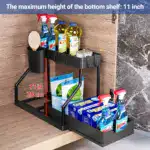 2pcs Under Sink Organizer for Sliding Storage Access with Pull-Out Shelf Design – gallery image 6