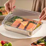 3pcs Stainless Steel Food Storage Containers for Food Storage & Organization with Transparent Lids – gallery image 3