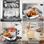 3pcs Stainless Steel Food Storage Containers for Food Storage & Organization with Transparent Lids – gallery image 10