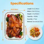 2-pack Large Glass Food Storage Containers for Meal Prep & Food Storage with Snap Lid Design – gallery image 4