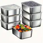 7pcs Stainless Steel Food Storage Containers for Storing & Organizing Food with Flip-Top Lids – gallery image 9