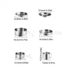 8-Piece Stainless Steel Camping Cookware System for Outdoor Cooking & Boiling – gallery image 4