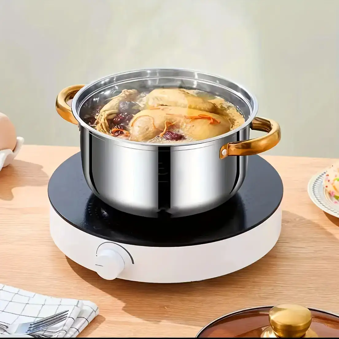 5-Piece Stainless Steel Cookware Set for Cooking on Stovetop Surfaces – description image 5