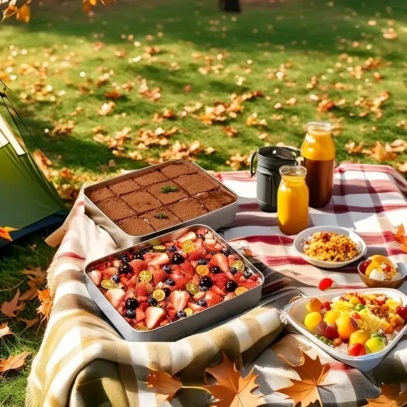 3pcs Stainless Steel Food Storage Containers for Food Storage & Organization with Transparent Lids – description image 3