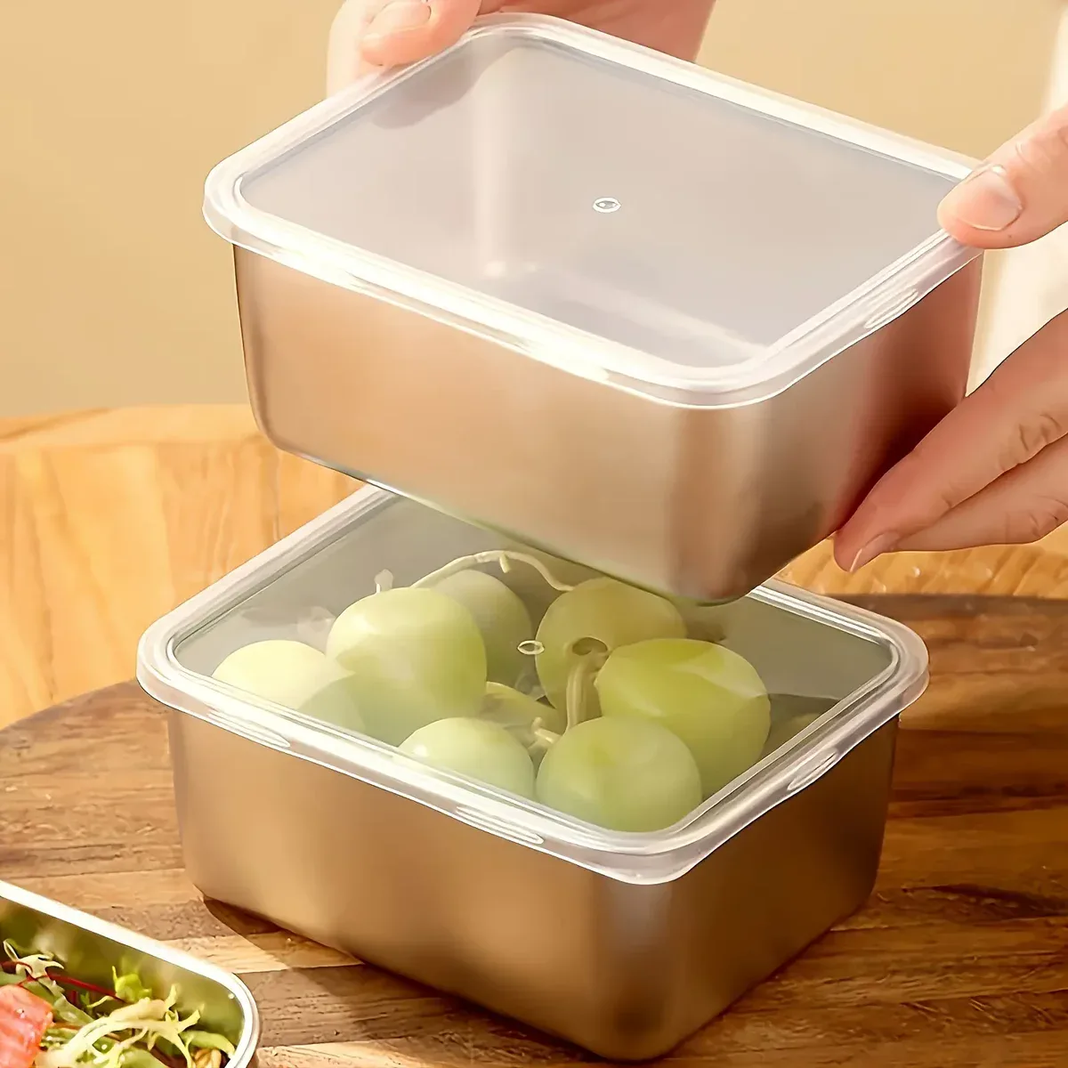 7pcs Stainless Steel Food Storage Containers for Storing & Organizing Food with Flip-Top Lids – description image 2
